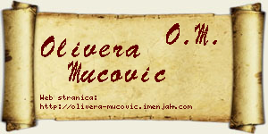 Olivera Mucović vizit kartica